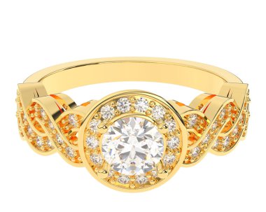 Beyaz arkaplanda izole edilmiş değerli halka     