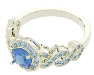 Beyaz arkaplanda izole edilmiş değerli halka     