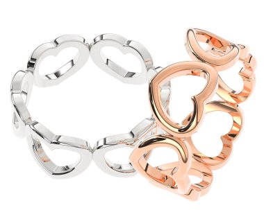 Üç boyutlu değerli yüzükler.