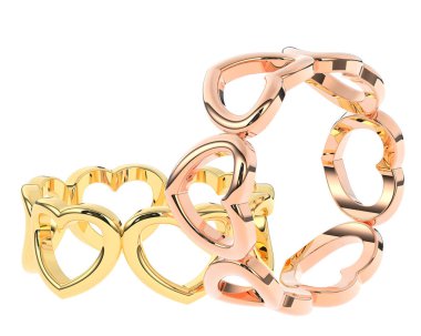 Üç boyutlu değerli yüzükler.