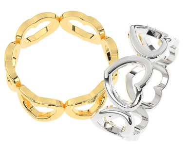 Üç boyutlu değerli yüzükler.