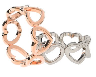 Üç boyutlu değerli yüzükler.