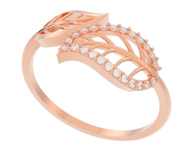 Beyaz arkaplanda izole edilmiş değerli halka     