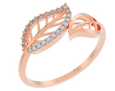 Beyaz arkaplanda izole edilmiş değerli halka     