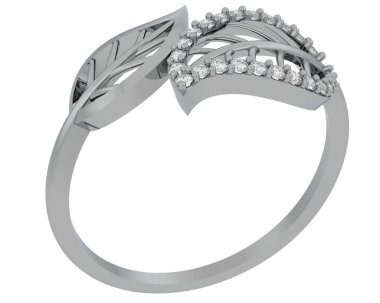 Beyaz arkaplanda izole edilmiş değerli halka     