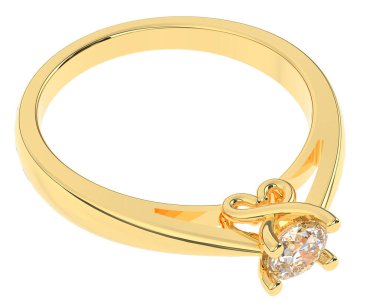 Beyaz arkaplanda izole edilmiş değerli halka     