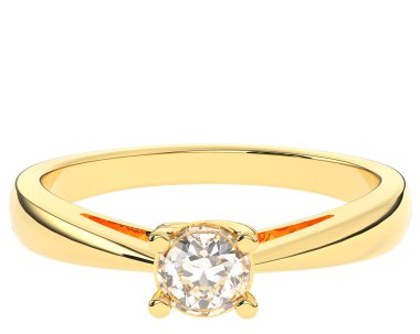 Beyaz arkaplanda izole edilmiş değerli halka     