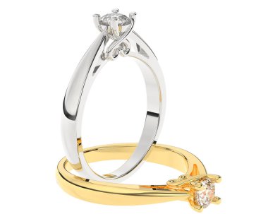 Üç boyutlu değerli yüzükler.