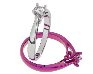 Üç boyutlu değerli yüzükler.