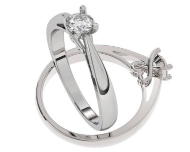 Üç boyutlu değerli yüzükler.