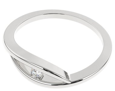 Altın yüzük beyaz arka planda izole edilmiş. 3d görüntüleme - illüstrasyon