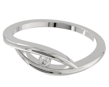 Beyaz arkaplanda izole edilmiş değerli halka     