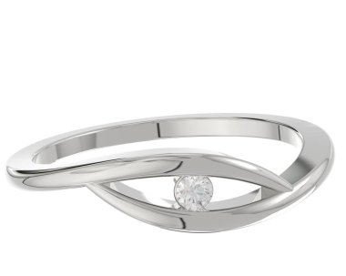 Beyaz arkaplanda izole edilmiş değerli halka     