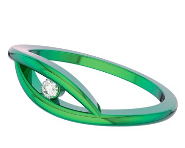 Beyaz arkaplanda izole edilmiş değerli halka     