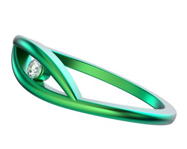 Beyaz arkaplanda izole edilmiş değerli halka     