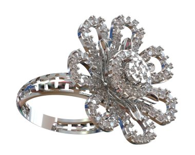 Beyaz arkaplanda izole edilmiş değerli halka     