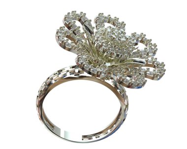 Beyaz arkaplanda izole edilmiş değerli halka     