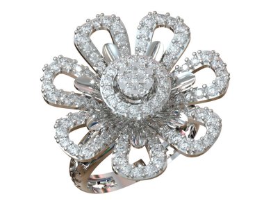 Beyaz arkaplanda izole edilmiş değerli halka     