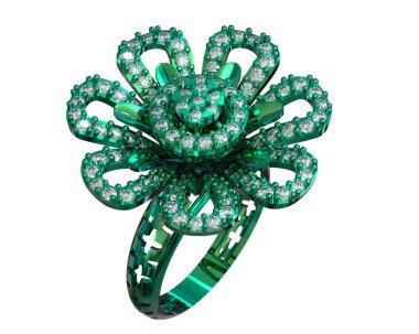 Beyaz arkaplanda izole edilmiş değerli halka     