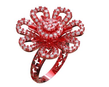 Beyaz arkaplanda izole edilmiş değerli halka     