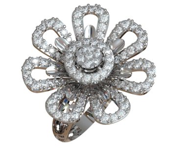 Beyaz arkaplanda izole edilmiş değerli halka     