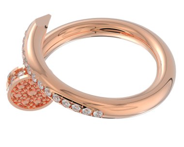 Beyaz arkaplanda izole edilmiş değerli halka     