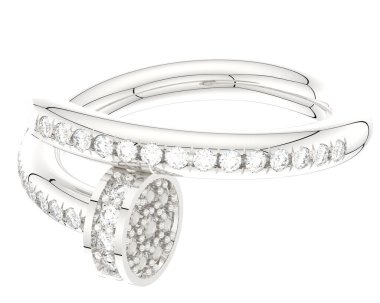 Beyaz arkaplanda izole edilmiş değerli halka     