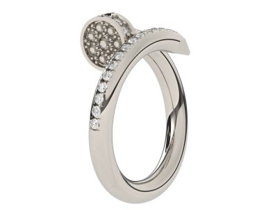 Beyaz arkaplanda izole edilmiş değerli halka     