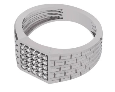 Beyaz arkaplanda izole edilmiş değerli halka     