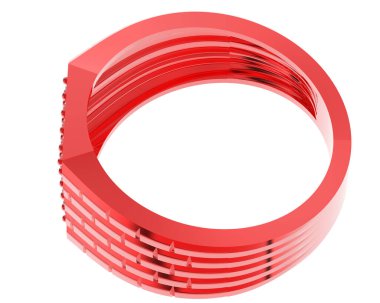 Beyaz arkaplanda izole edilmiş değerli halka     