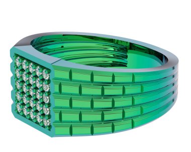 Beyaz arkaplanda izole edilmiş değerli halka     