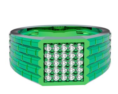 Beyaz arkaplanda izole edilmiş değerli halka     