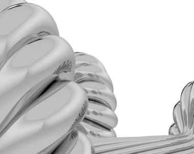 Beyaz arka planda izole edilmiş evlilik küpeleri. 3d görüntüleme - illüstrasyon