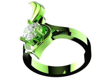 Beyaz arkaplanda izole edilmiş değerli halka     