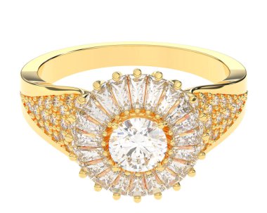 Beyaz arkaplanda izole edilmiş değerli halka     