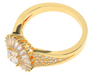 Beyaz arkaplanda izole edilmiş değerli halka     