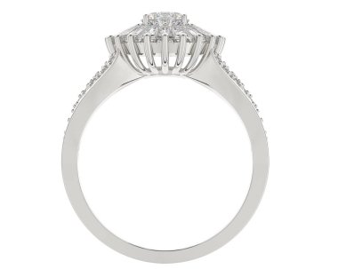 Beyaz arkaplanda izole edilmiş değerli halka     