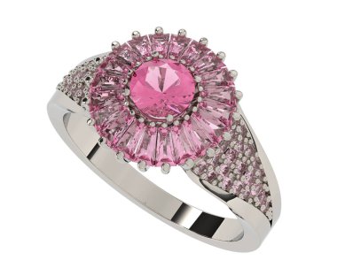 Beyaz arkaplanda izole edilmiş değerli halka     