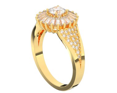 Beyaz arkaplanda izole edilmiş değerli halka     