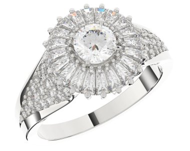 Beyaz arkaplanda izole edilmiş değerli halka     