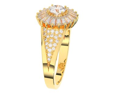 Beyaz arkaplanda izole edilmiş değerli halka     