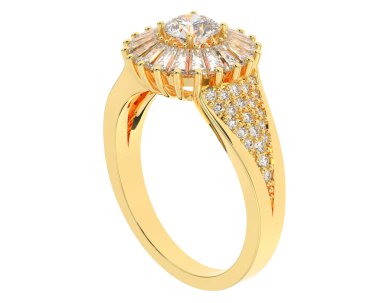 Beyaz arkaplanda izole edilmiş değerli halka     