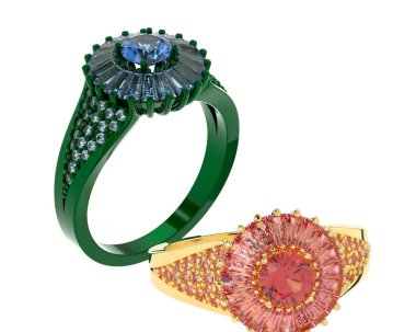 Halkalar beyaz arka planda