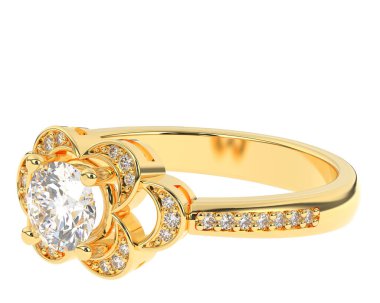 Beyaz arkaplanda izole edilmiş değerli halka     