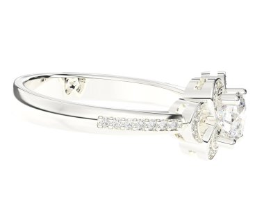 Beyaz arkaplanda izole edilmiş değerli halka     