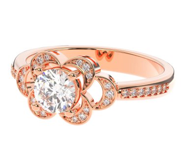 Beyaz arkaplanda izole edilmiş değerli halka     