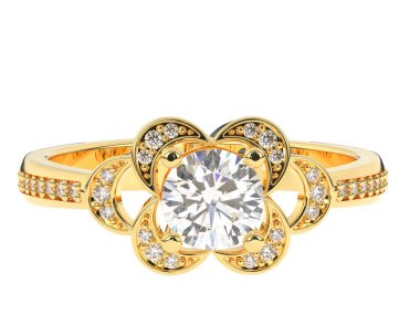 Beyaz arkaplanda izole edilmiş değerli halka     