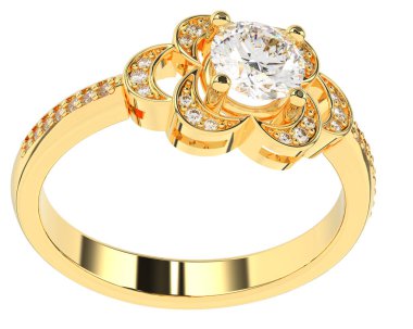 Beyaz arkaplanda izole edilmiş değerli halka     