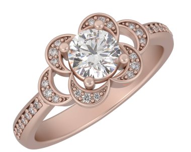 Beyaz arkaplanda izole edilmiş değerli halka     