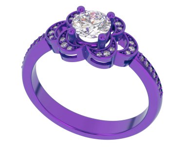 Beyaz arkaplanda izole edilmiş değerli halka     